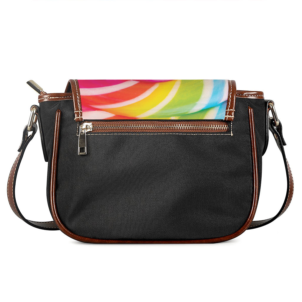 Rainbow Swirl Candy Print Saddle Bag