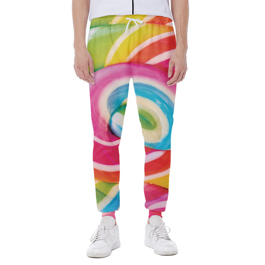 Rainbow Swirl Candy Print Scuba Joggers