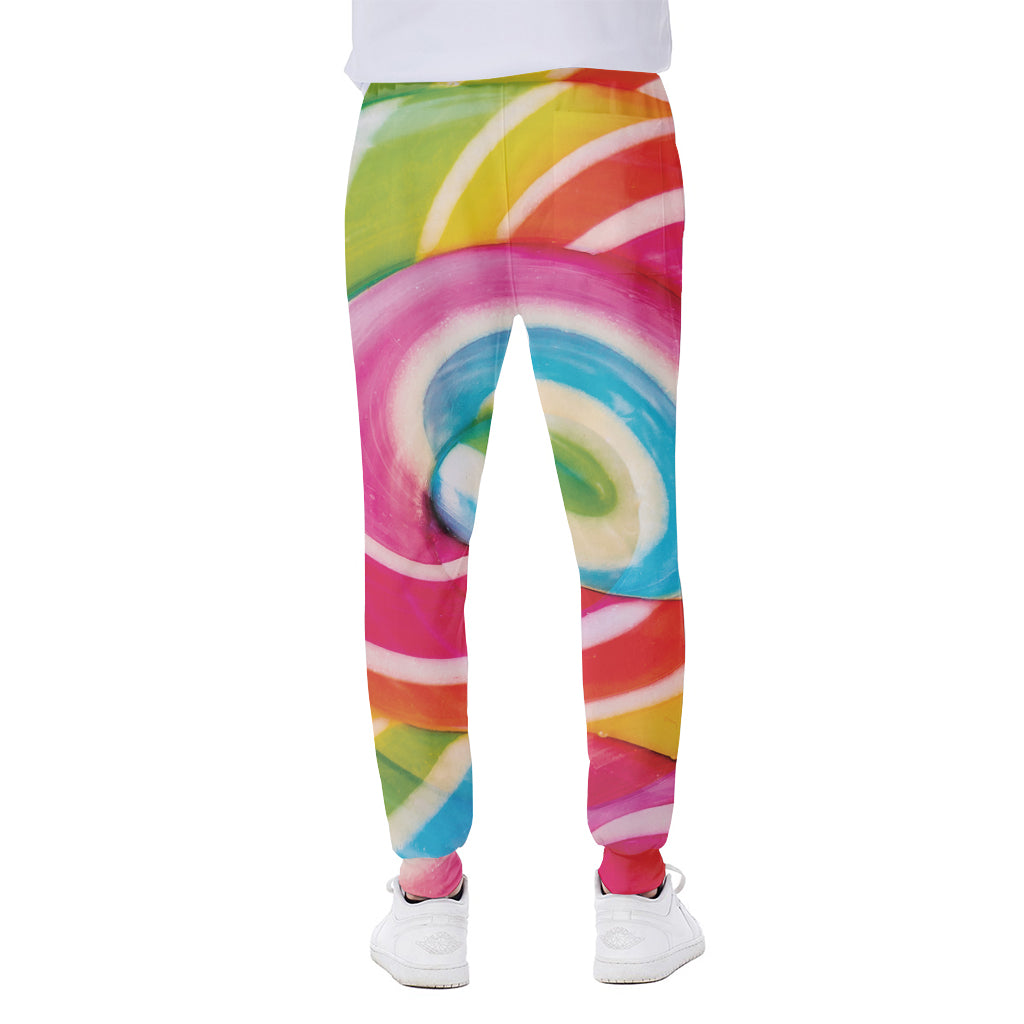 Rainbow Swirl Candy Print Scuba Joggers