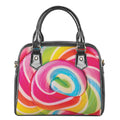 Rainbow Swirl Candy Print Shoulder Handbag