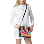 Rainbow Swirl Candy Print Shoulder Handbag