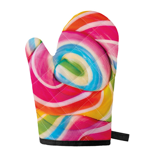 Rainbow Swirl Candy Print Single Oven Mitt