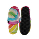 Rainbow Swirl Candy Print Slippers