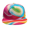 Rainbow Swirl Candy Print Snapback Cap