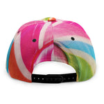 Rainbow Swirl Candy Print Snapback Cap