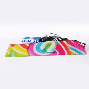 Rainbow Swirl Candy Print Sports Towel