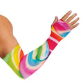 Rainbow Swirl Candy Print Sun Protection Arm Sleeves