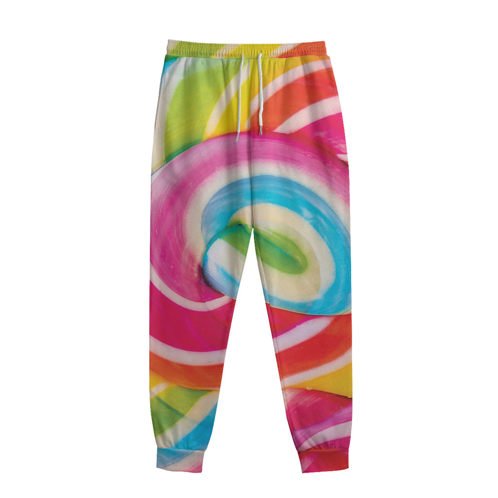 Rainbow Swirl Candy Print Sweatpants