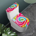 Rainbow Swirl Candy Print Toilet Lid And Tank Cover Set