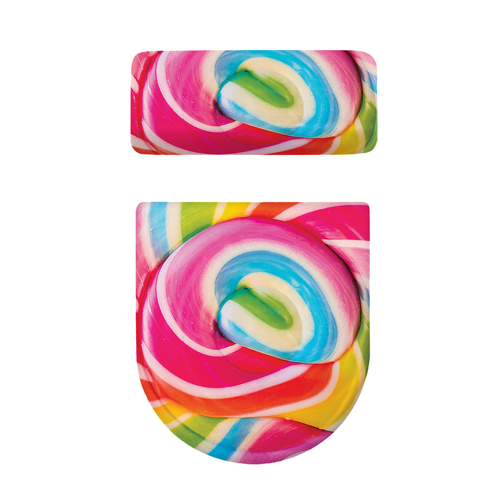 Rainbow Swirl Candy Print Toilet Lid And Tank Cover Set
