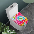 Rainbow Swirl Candy Print Toilet Lid Cover
