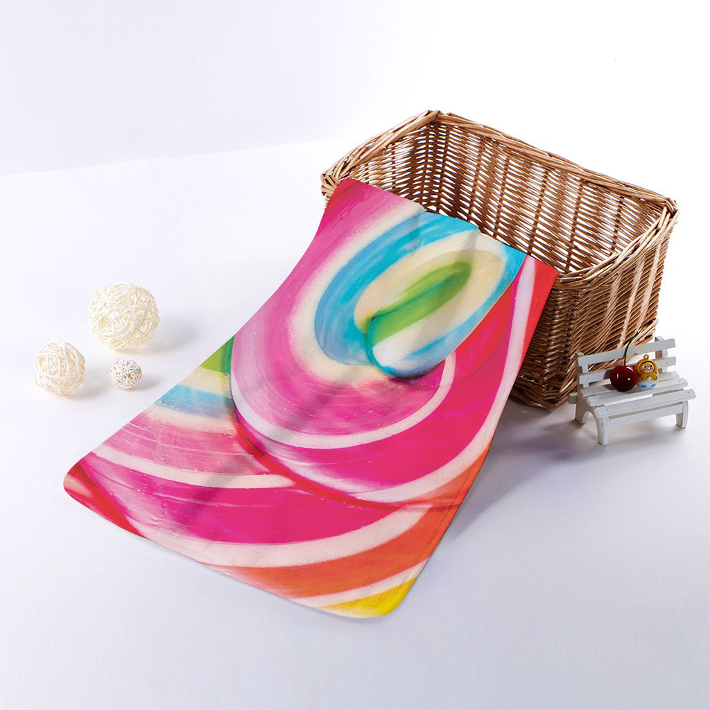 Rainbow Swirl Candy Print Towel
