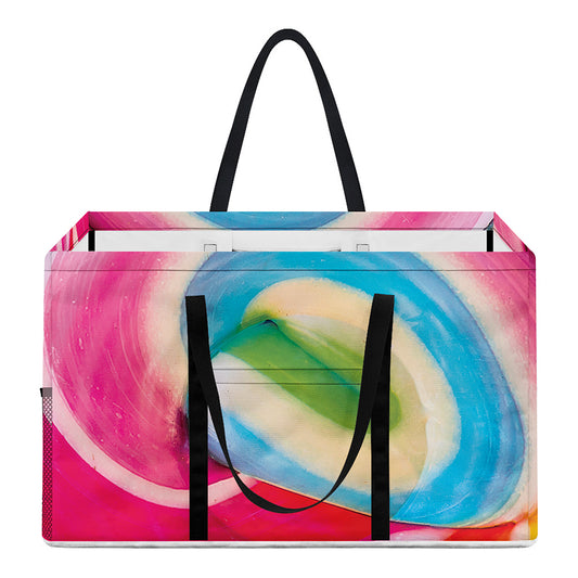 Rainbow Swirl Candy Print Utility Tote Bag