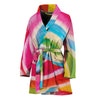 Rainbow Swirl Candy Print Women's Bathrobe