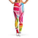 Rainbow Swirl Candy Print Women's Leggings