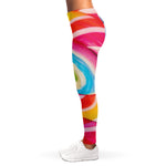 Rainbow Swirl Candy Print Women's Leggings