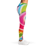Rainbow Swirl Candy Print Women's Leggings