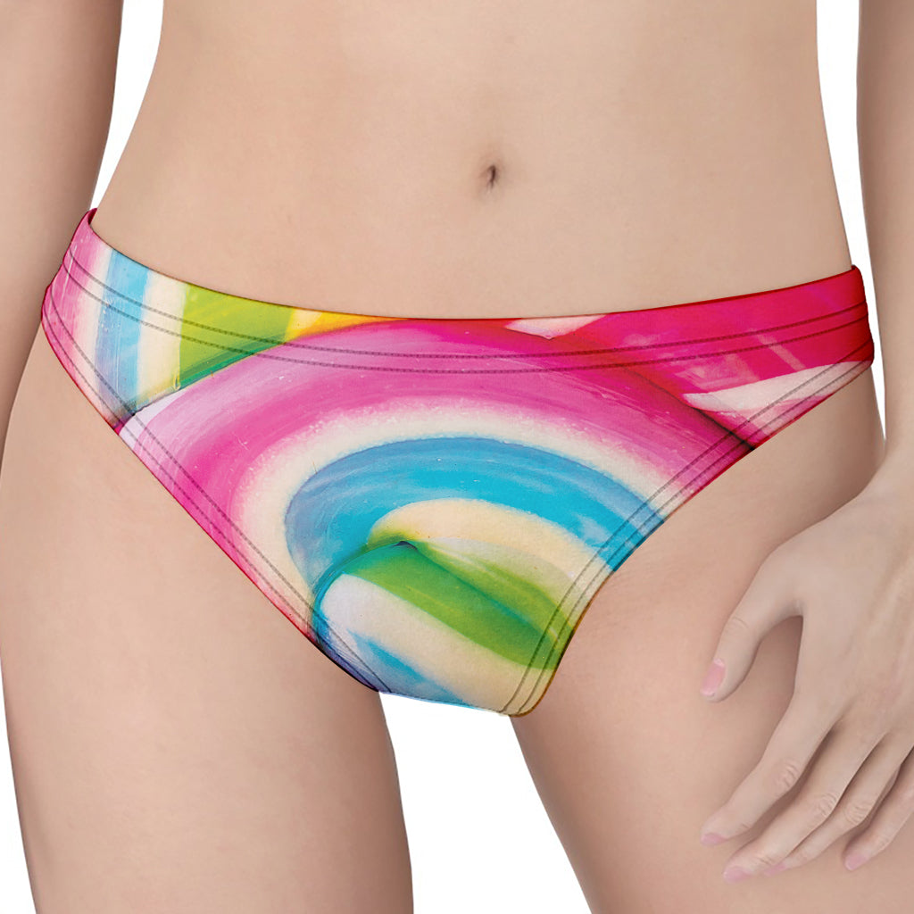 Rainbow Swirl Candy Print Women's Thong