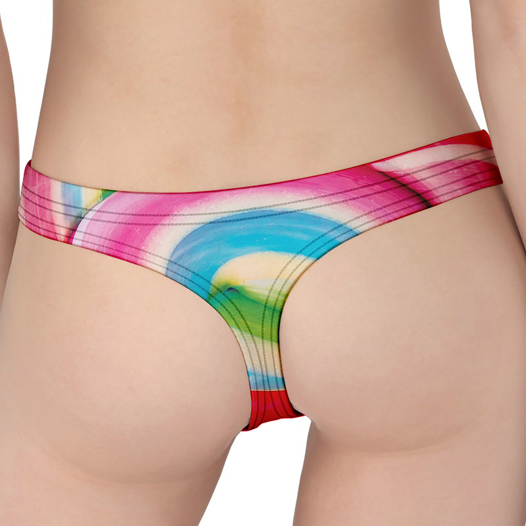 Rainbow Swirl Candy Print Women's Thong