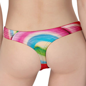 Rainbow Swirl Candy Print Women's Thong