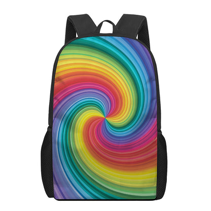Rainbow Swirl Print 17 Inch Backpack
