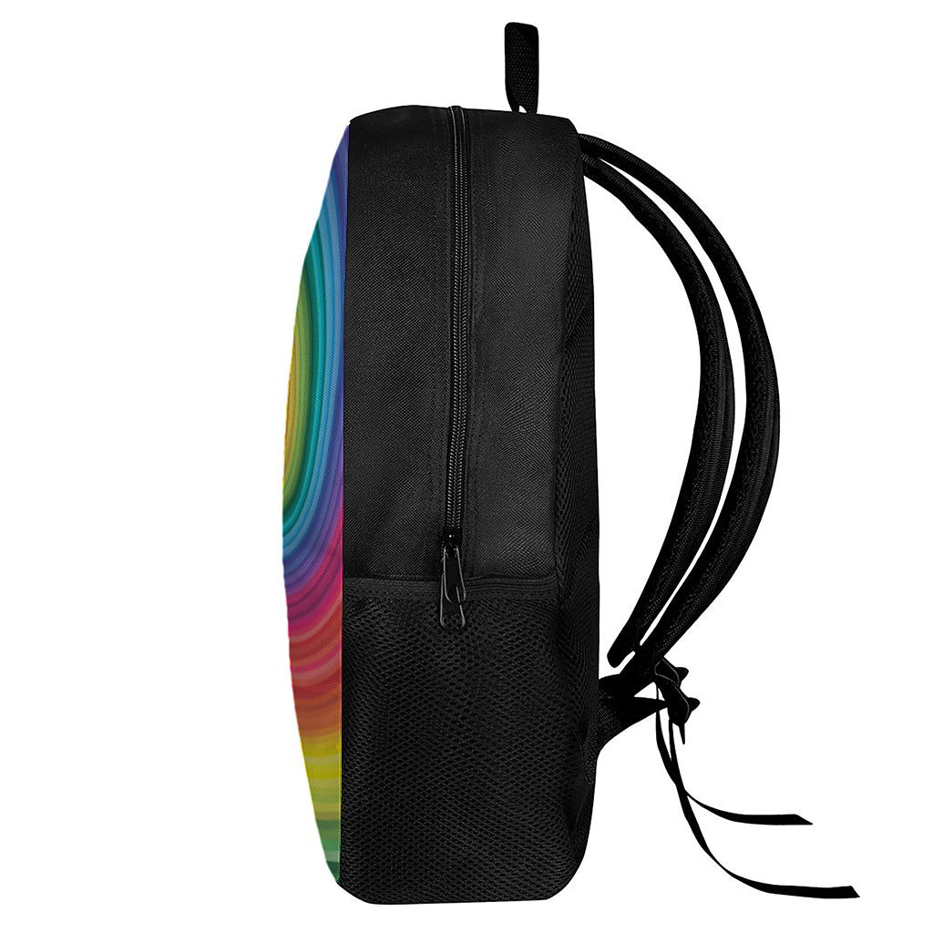 Rainbow Swirl Print 17 Inch Backpack