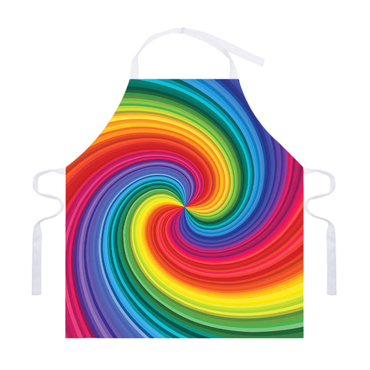 Rainbow Swirl Print Adjustable Apron