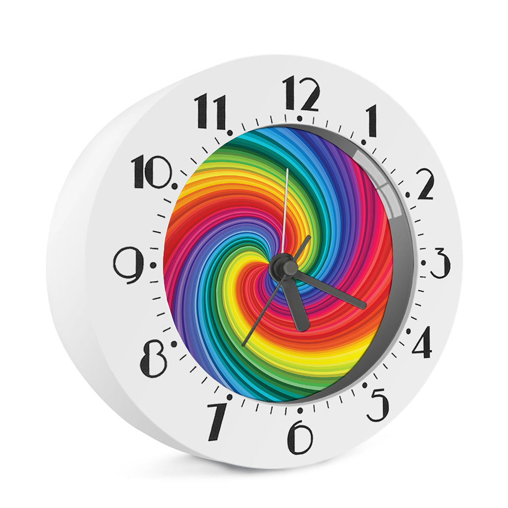 Rainbow Swirl Print Alarm Clock