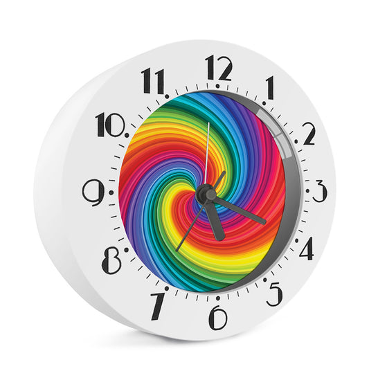 Rainbow Swirl Print Alarm Clock