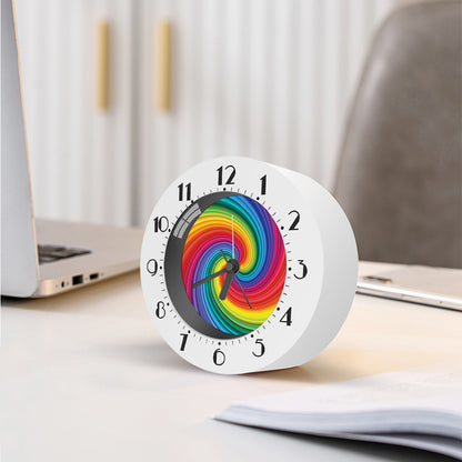 Rainbow Swirl Print Alarm Clock