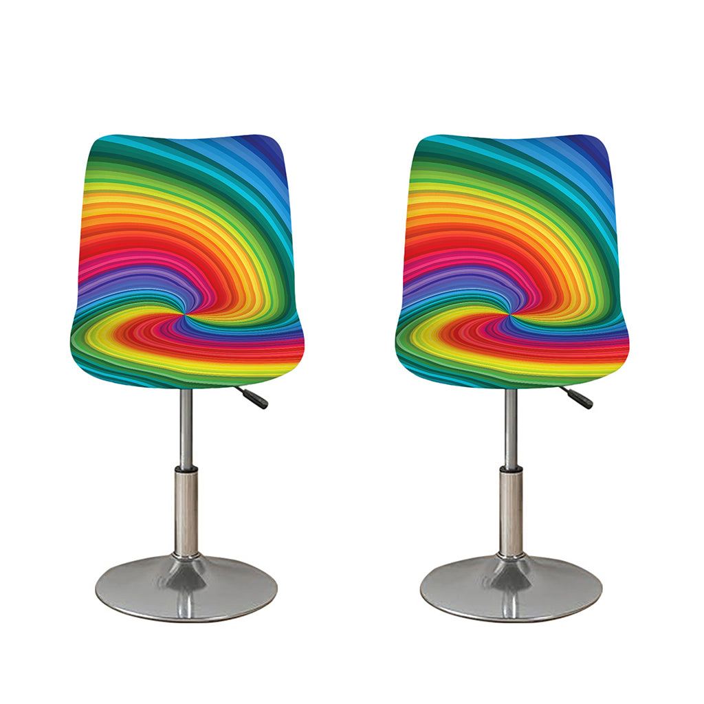 Rainbow Swirl Print Bar Stool Covers