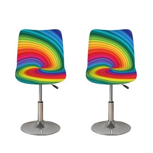 Rainbow Swirl Print Bar Stool Covers