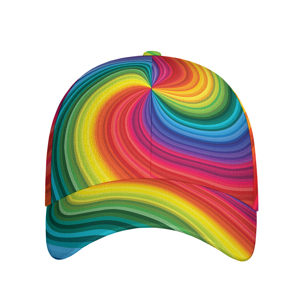 Rainbow Swirl Print Baseball Cap