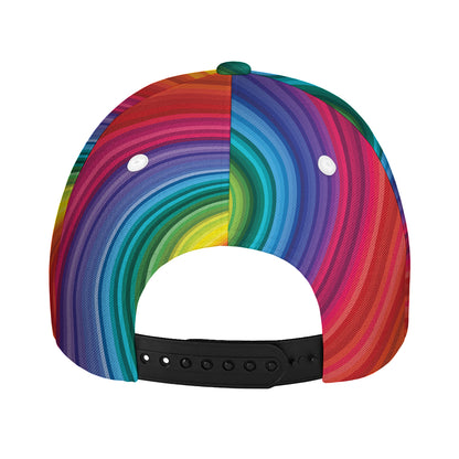 Rainbow Swirl Print Baseball Cap