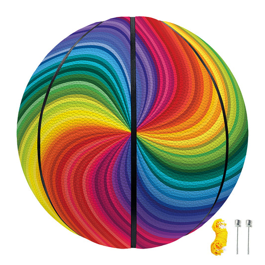 Rainbow Swirl Print Basketball
