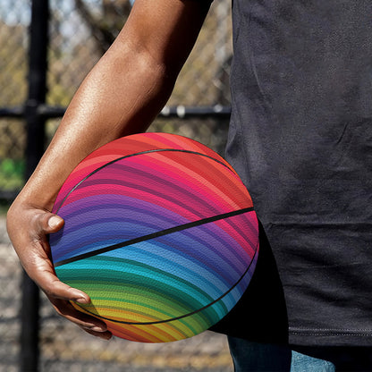 Rainbow Swirl Print Basketball
