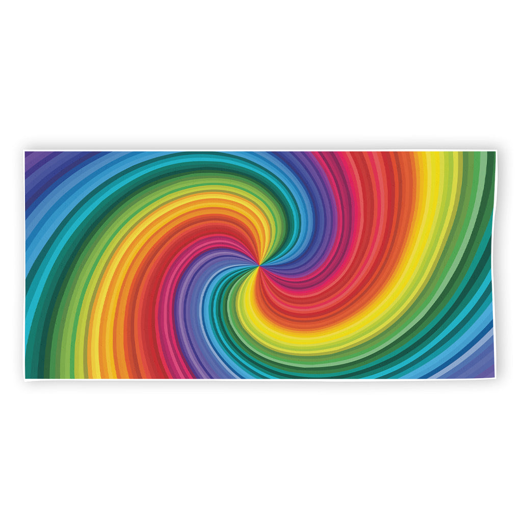 Rainbow Swirl Print Beach Towel