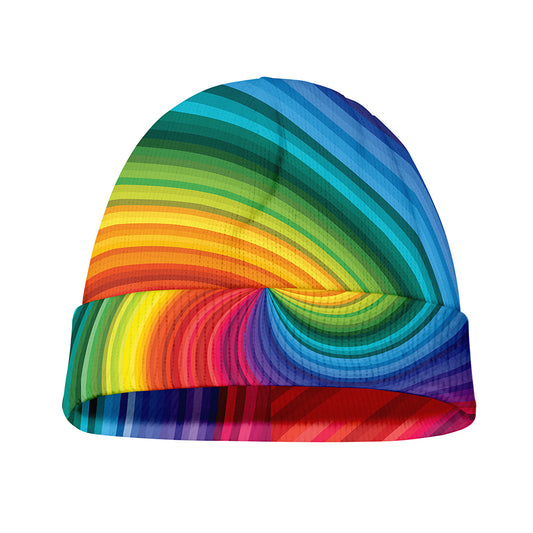 Rainbow Swirl Print Beanie