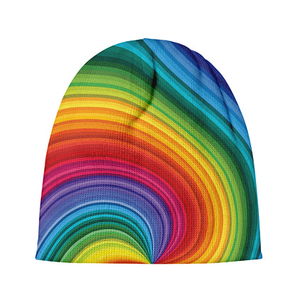 Rainbow Swirl Print Beanie