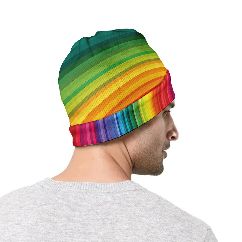 Rainbow Swirl Print Beanie