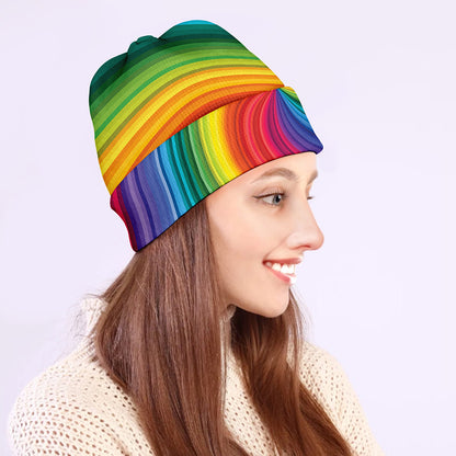 Rainbow Swirl Print Beanie