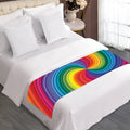 Rainbow Swirl Print Bed Runner