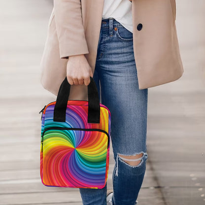 Rainbow Swirl Print Bible Tote Bag