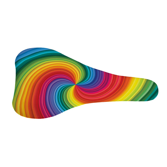 Rainbow Swirl Print Bicycle Seat Cover