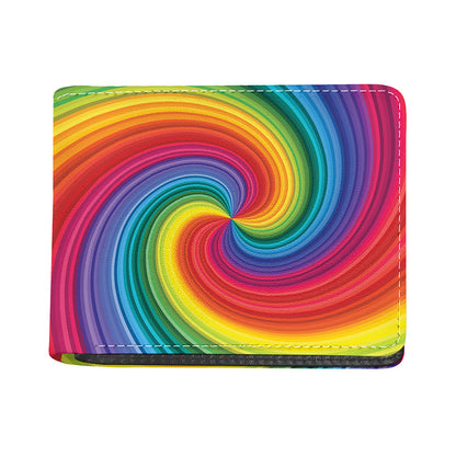 Rainbow Swirl Print Bifold Wallet