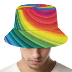 Rainbow Swirl Print Bucket Hat