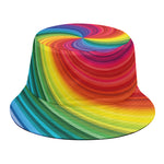 Rainbow Swirl Print Bucket Hat