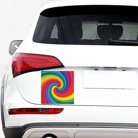 Rainbow Swirl Print Car Sticker
