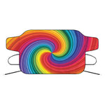 Rainbow Swirl Print Car Windshield Snow Cover