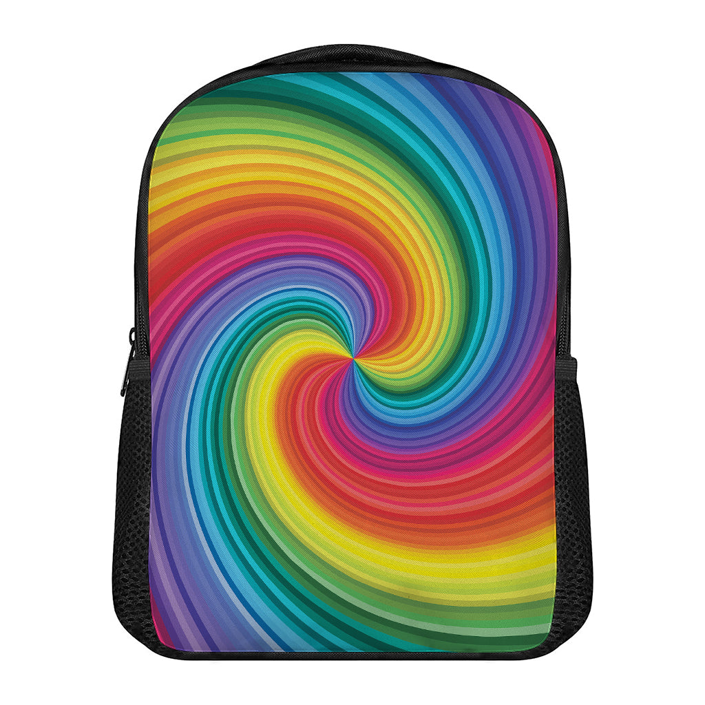 Rainbow Swirl Print Casual Backpack